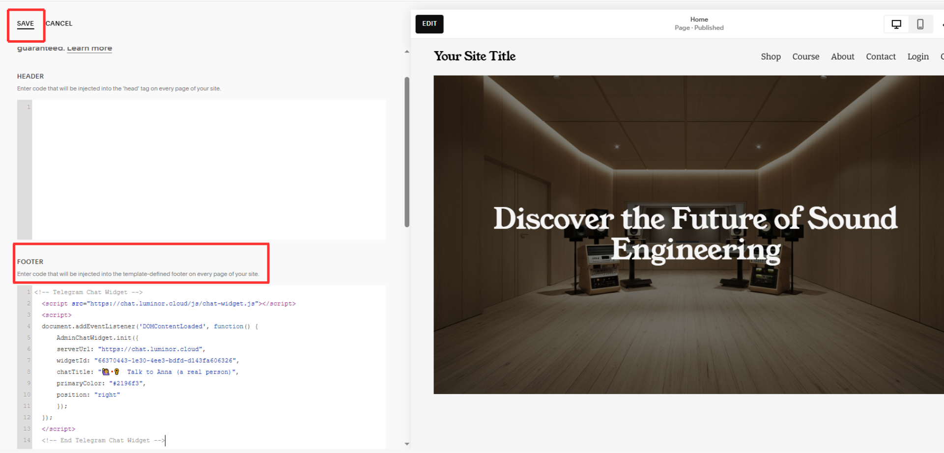 Squarespace-save