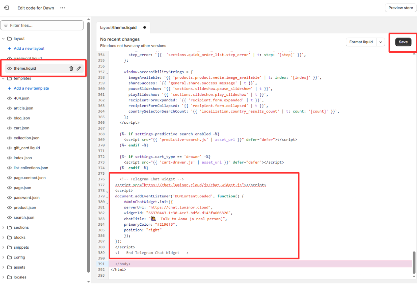 shopify-code